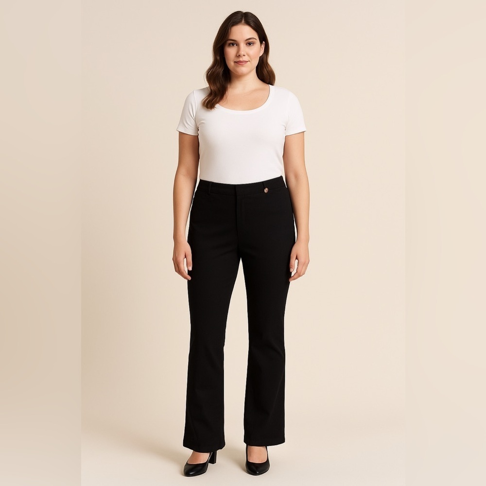 City Streets Black Straight Leg Pants. NWT. Size 15.